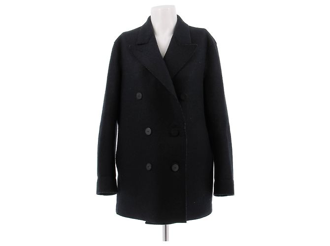 Autre Marque HARRIS WARF Navy Blue Wool Coat