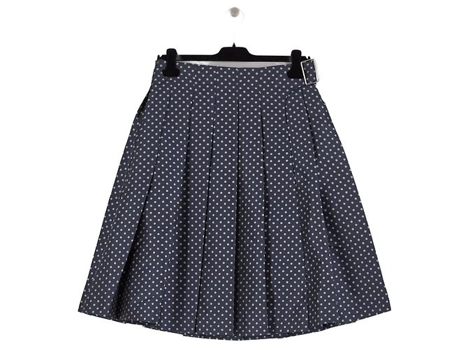Autre Marque Falda midi plisada con lunares azul marino MITHRIDATE