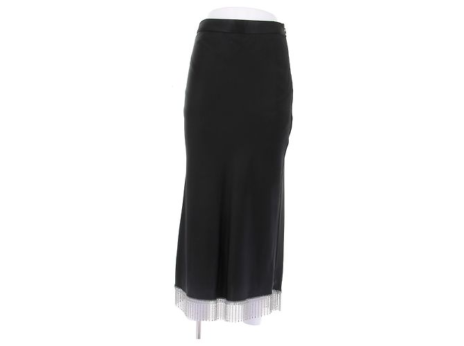Falda maxi de seda negra Alexander Wang