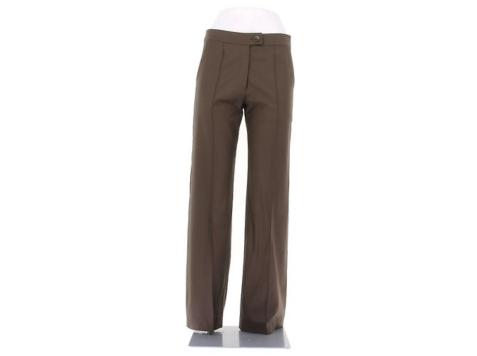Autre Marque Pantalones de lana marrones AYA MUSE