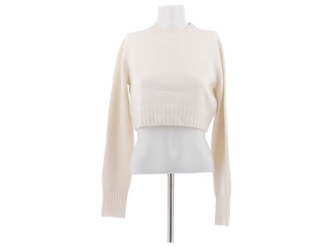 Pull court blanc en laine Max Mara