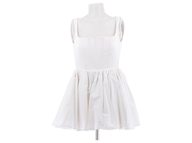 Autre Marque Vestido mini de algodão branco SILVIA ASTORE