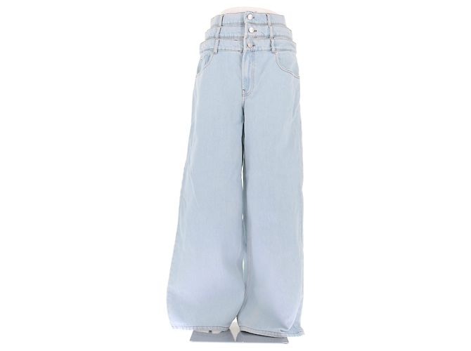 Viktor & Rolf Jeans de denim com cintura tripla