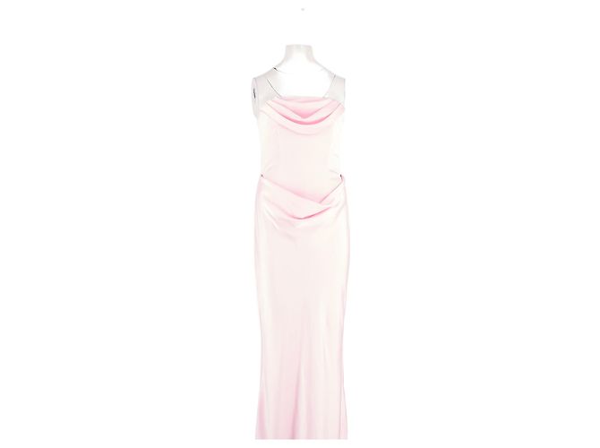 Vestido longo rosa Rotate com decote coração drapeado