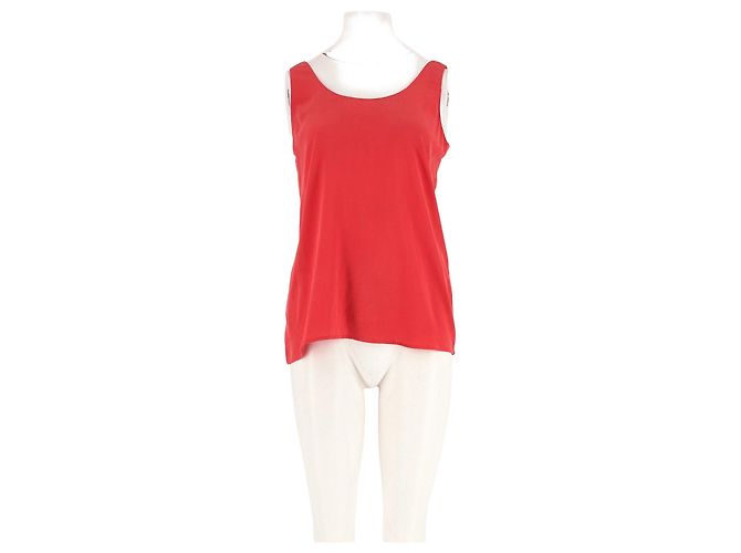 Top sin mangas rojo de corte recto Equipment