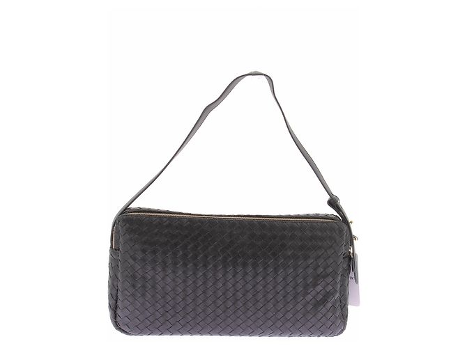 Autre Marque Bolsa de couro trançado preto