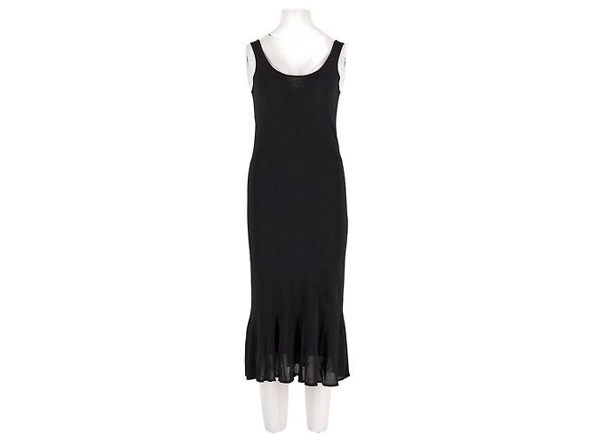 Totême Schwarzes Midikleid mit Spaghettiträgern