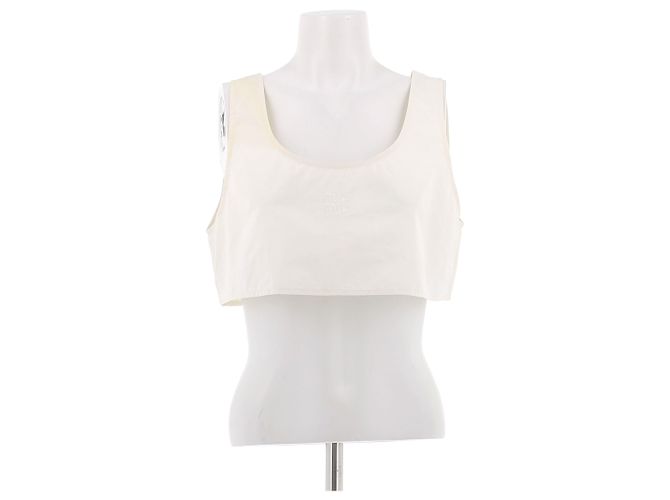Miu Miu Crop top blanco de algodón