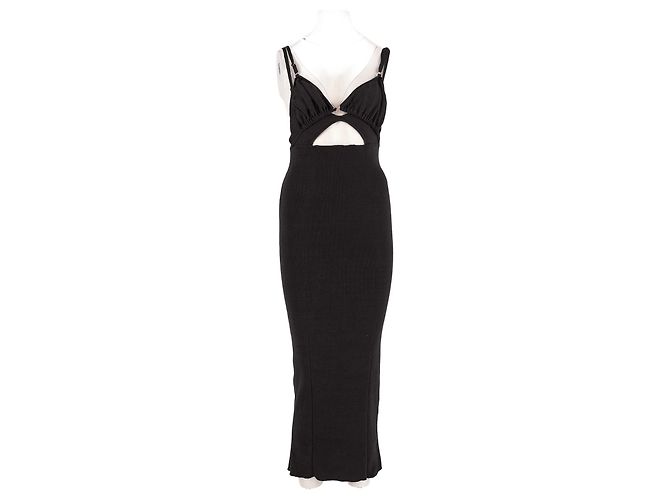 Jacquemus Midikleid aus schwarzem Leinen