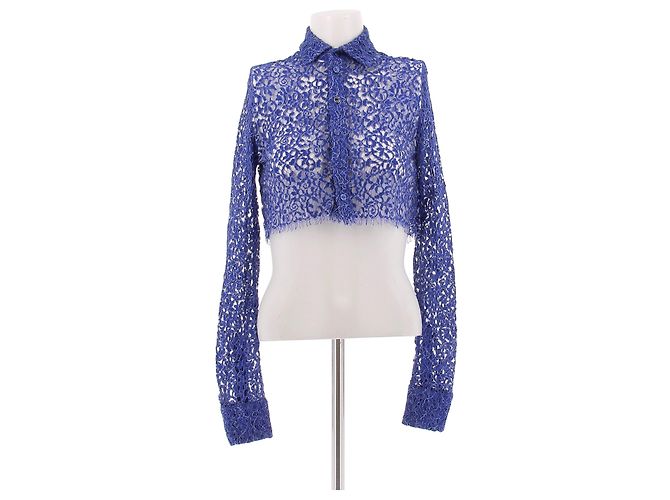 Coperni Top in pizzo blu