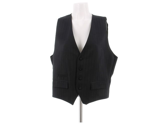 Thierry Mugler Giacca da abito nera a righe