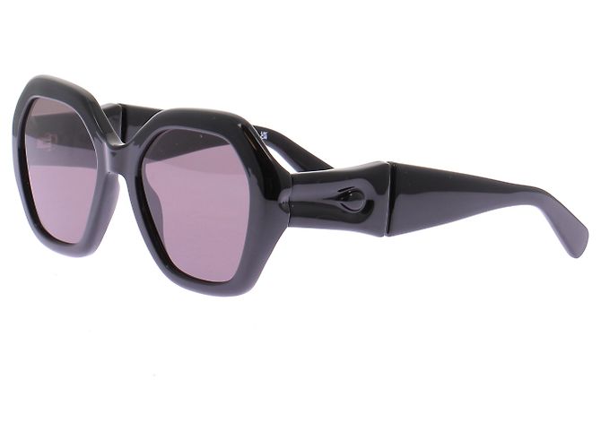 Longchamp Runde schwarze Sonnenbrille