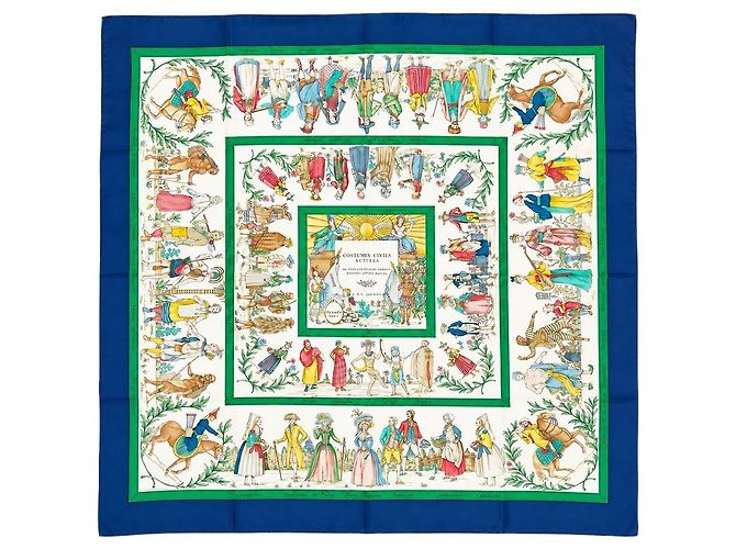 Hermès Lenço de seda Multicolour Costumes