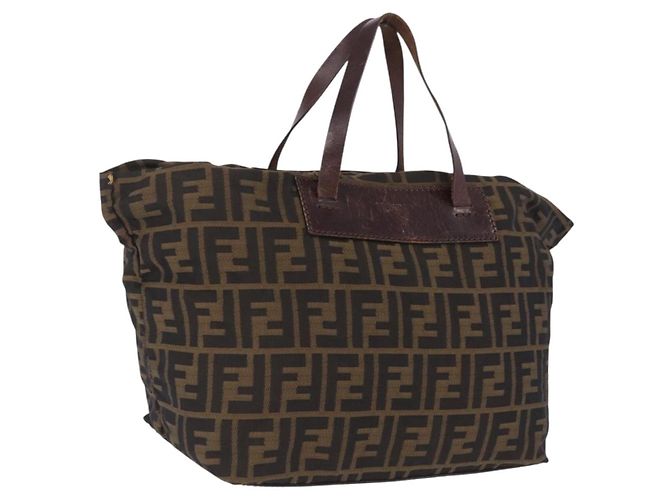 FENDI Zucca Canvas Handtasche Schwarz Braun