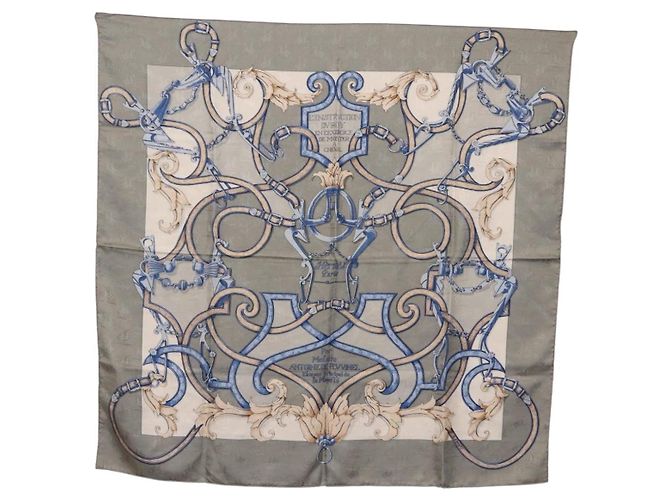 Hermès HERMES Carre90 Scarf Silk Gray