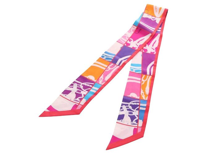 Hermès HERMES Twilly Scarf Silk Multicolor  BRIDES de GALA