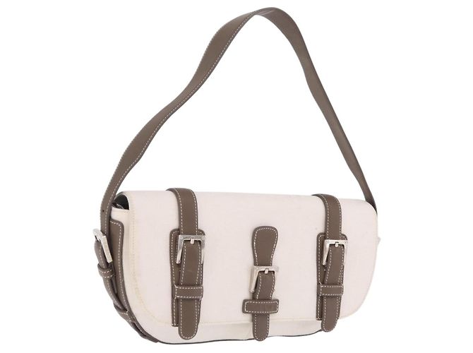 LOEWE Sac à épaule Canvas White Silver