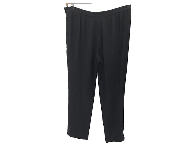 Chanel Black Wool Cigarette Pants