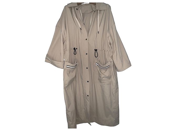 Brunello Cucinelli Gabardina de algodón con capucha - Beige