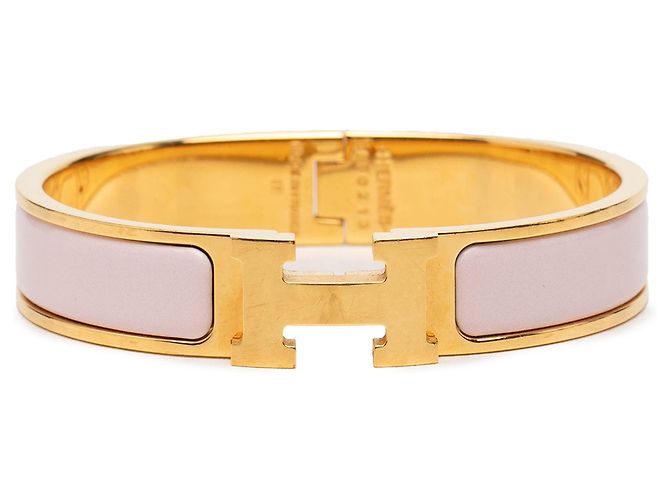 Hermès Clic H Armband PM schmal, rosa Emaille