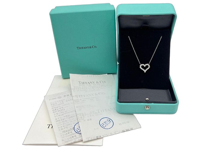Colar de Coração de Diamantes Tiffany & Co. Platina