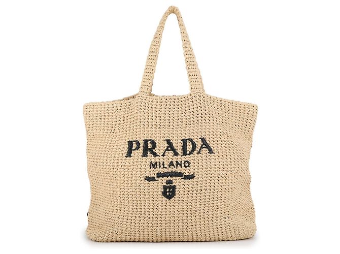 Tote Sac cabas Prada en raphia crochet