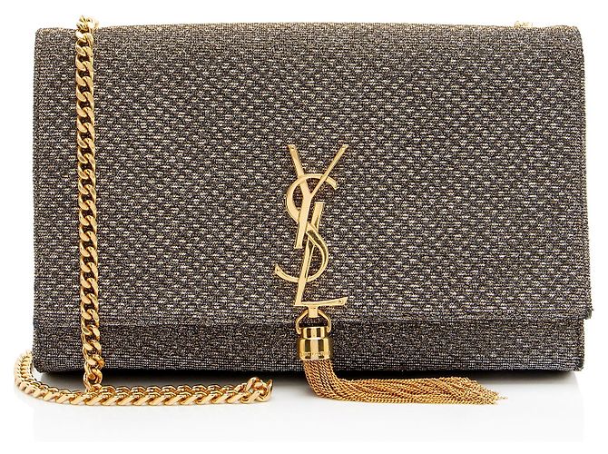 Autre Marque Borsa a tracolla media Saint Laurent Glitter Monogram Kate Tassel