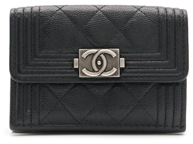 Chanel Boy Matelassé Small Flap Tri-fold Wallet