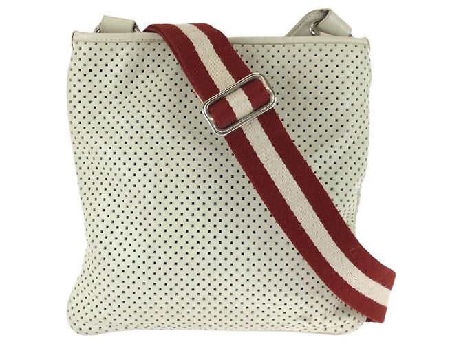 Sac à épaule Bally en cuir perforé