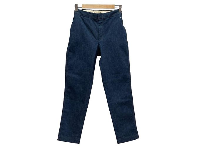 Autre Marque Pantaloni Denim Slim in Cotone e Lino 45R