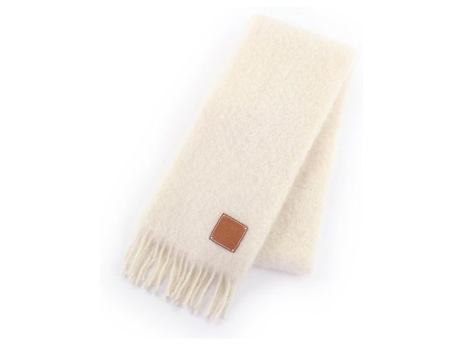 Sciarpa in lana mohair e nylon con patch Anagram Loewe