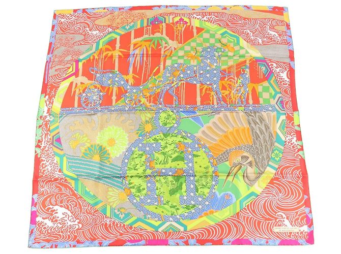 Lenço de Seda Hermès Ex Libris en Kimonos