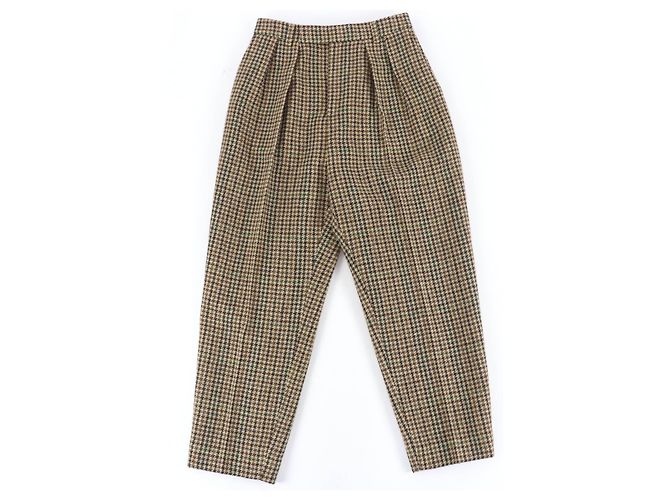 Pantalones de lana marrones Céline