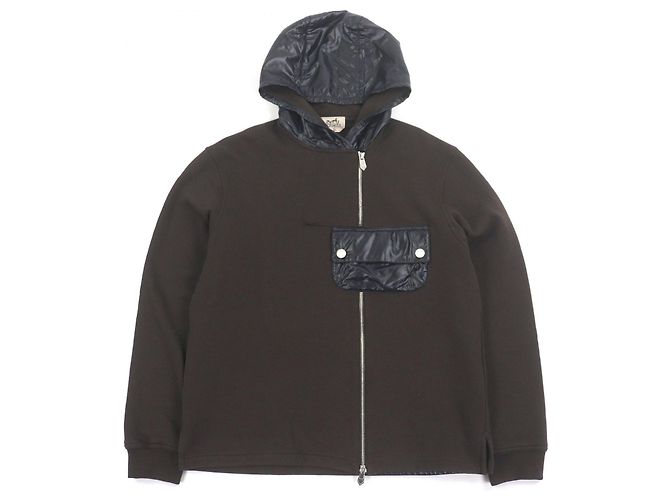 Sweat à capuche Hermès S en coton et nylon