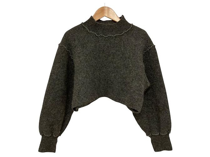 Autre Marque STUDIOUS Mock Neck Cropped Knit Sweater