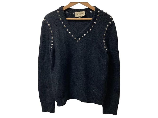 Gucci Mohair-Strickpullover mit V-Ausschnitt