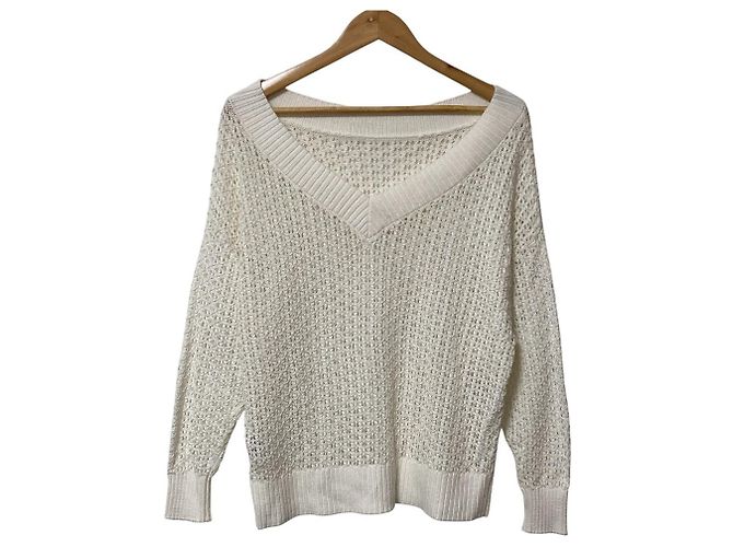 Autre Marque Diagram V-Ausschnitt Loose Wollpullover