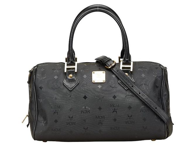 Borsa 2way MCM Visetos Logogram in nylon e pelle