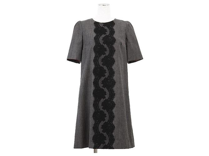 Dolce & Gabbana Dolce&Gabbana Flower Lace Wool Cotton Dress