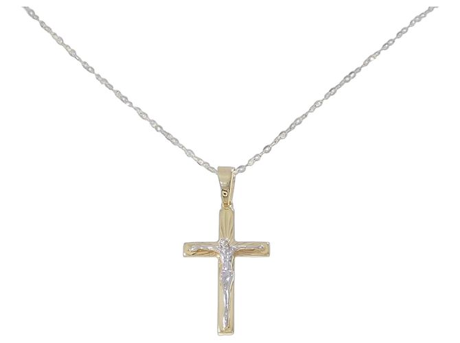 Autre Marque Collana Croce Au750
