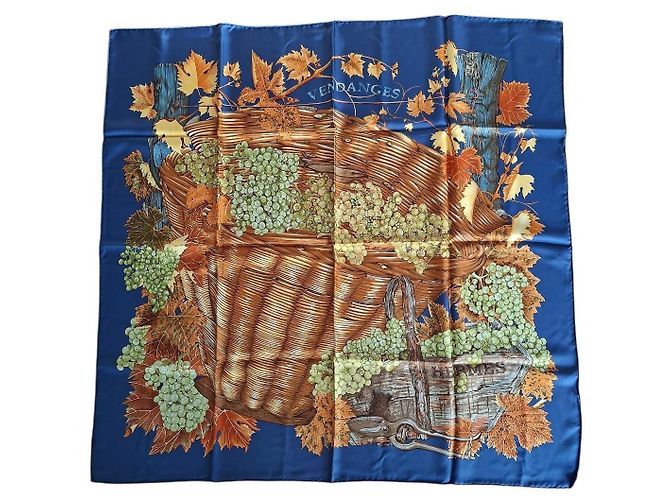 Lenço de seda Hermès Carré Vendanges 90cm