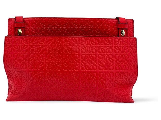 Bolsa Messenger Loewe T Anagram em pele gravada Medium