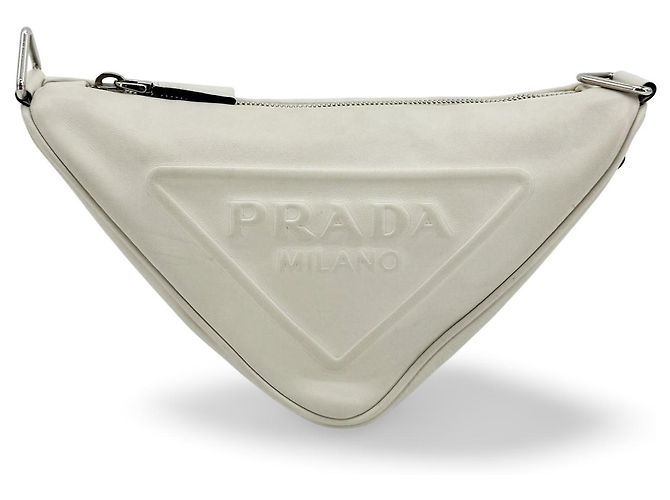 Prada Triangle Logo Zip Leather Small