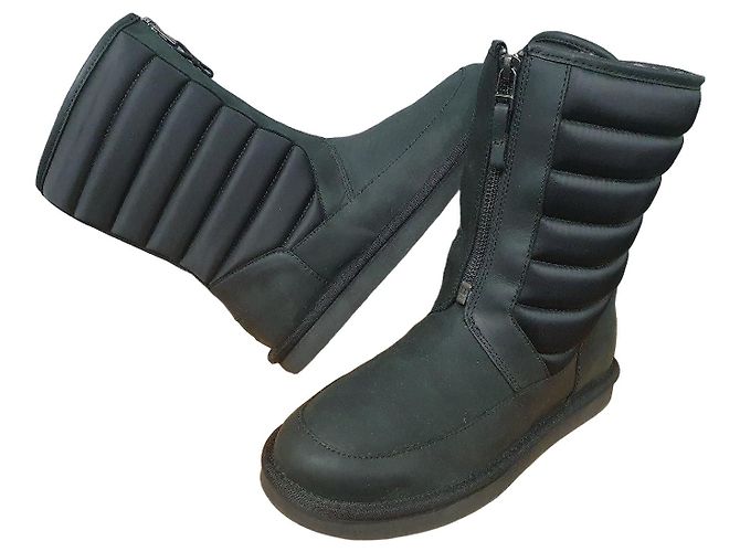 Botas UGG Pretas em Couro Nubuck Acolchoadas Tam. 39