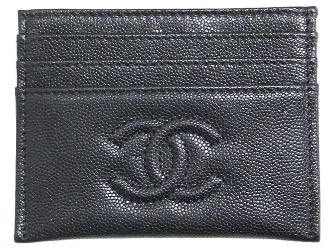 Chanel Black Leather Card Case