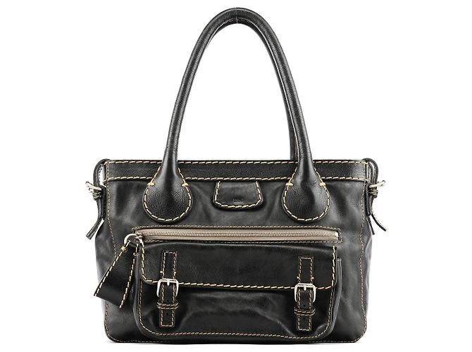 Chloé Sac cabas Edith en cuir noir