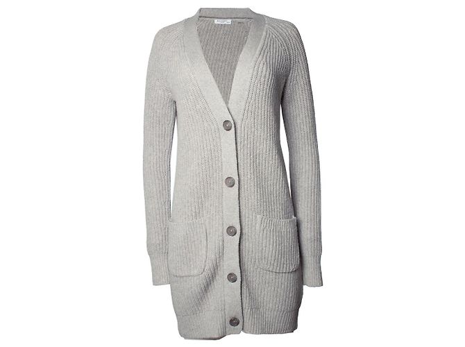 Equipment, Langer Strickcardigan in Grau