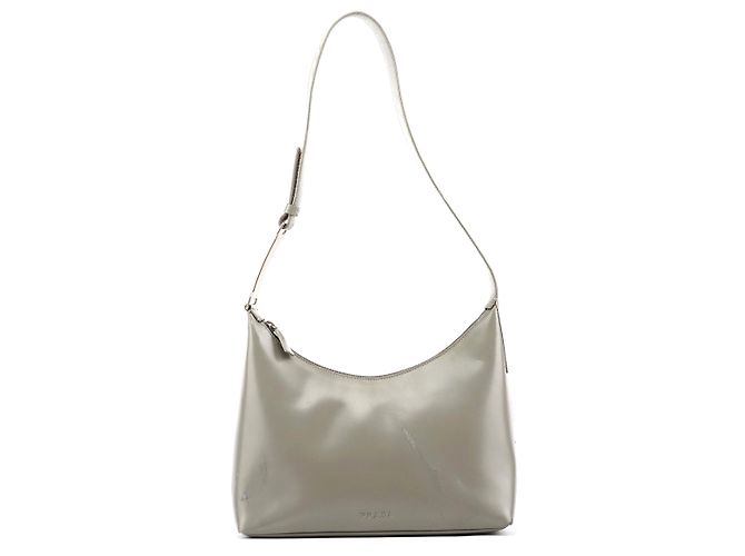 Prada Bolsa de Ombro 1998 Grey Vitello Metallo