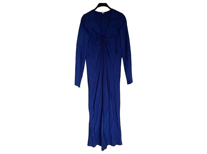 Autre Marque Arket Viskose Midi-Kleid Blau