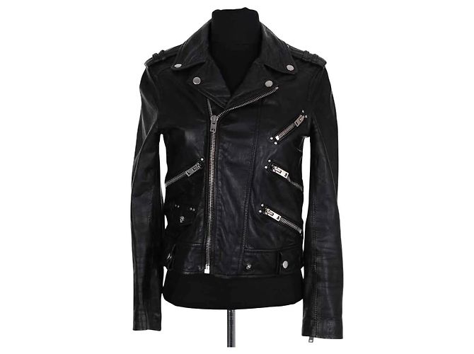 The Kooples Lederjacke Schwarz